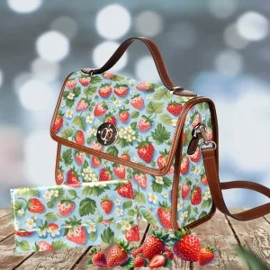 Cute Pastel Blue Strawberries Purse