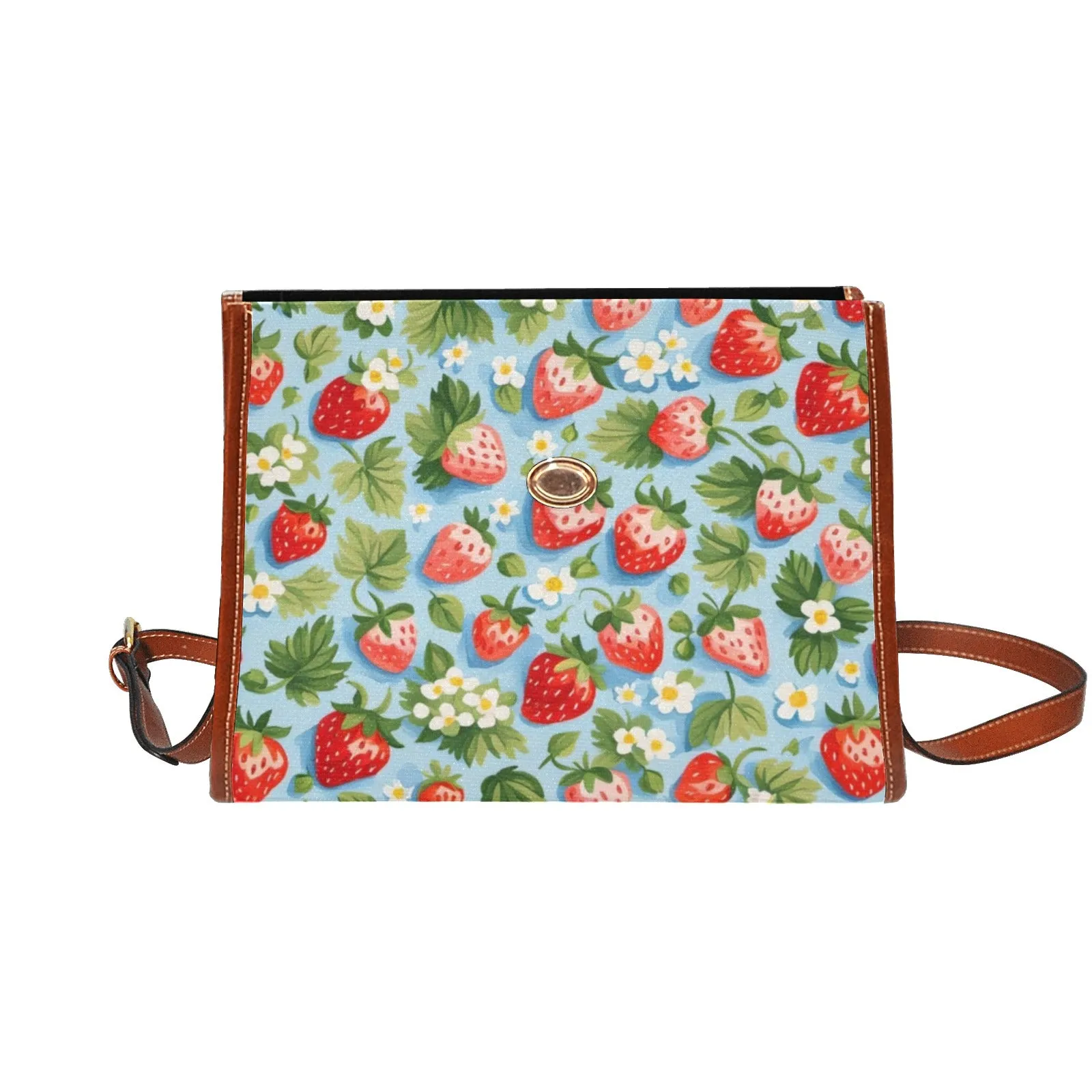 Cute Pastel Blue Strawberries Purse