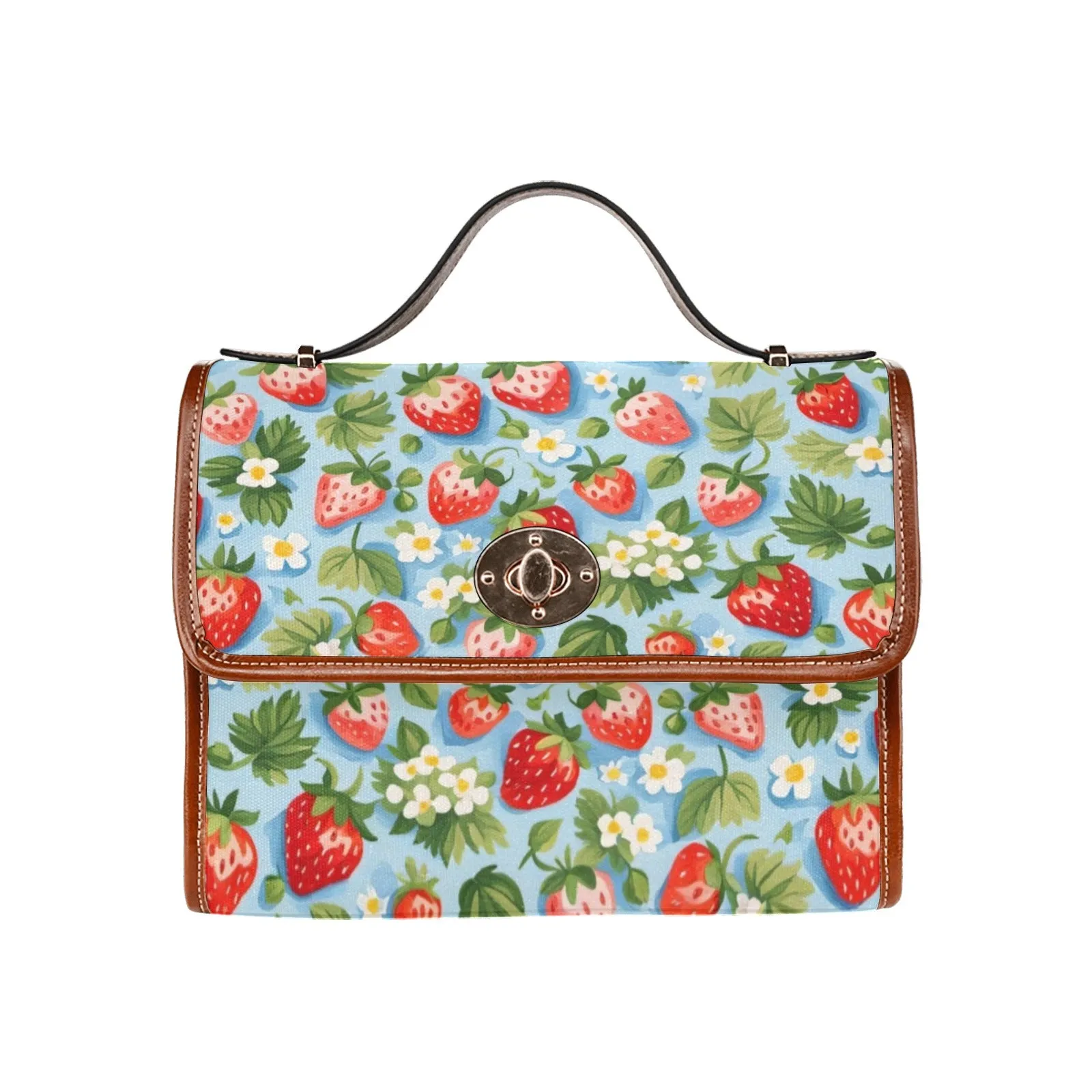 Cute Pastel Blue Strawberries Purse