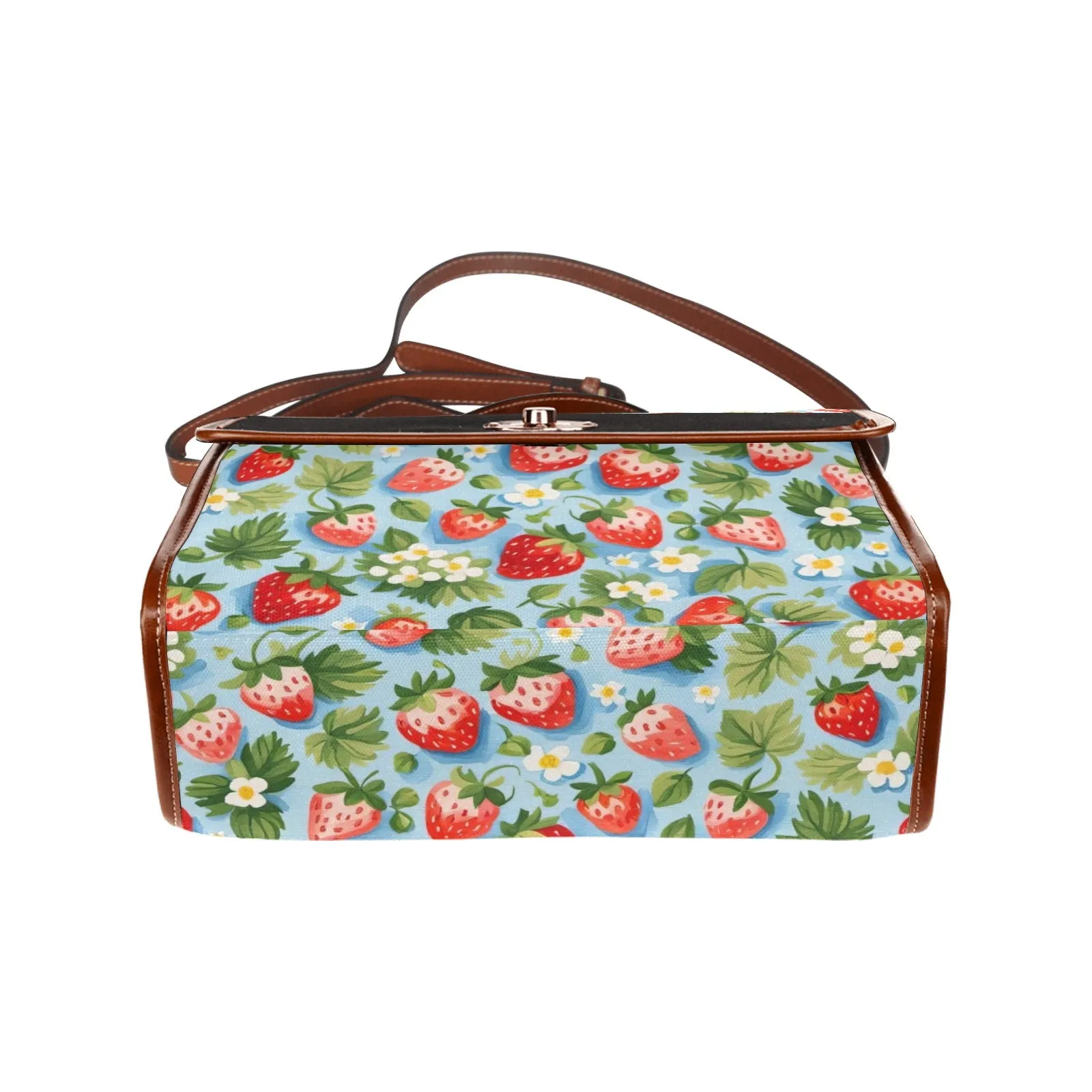 Cute Pastel Blue Strawberries Purse