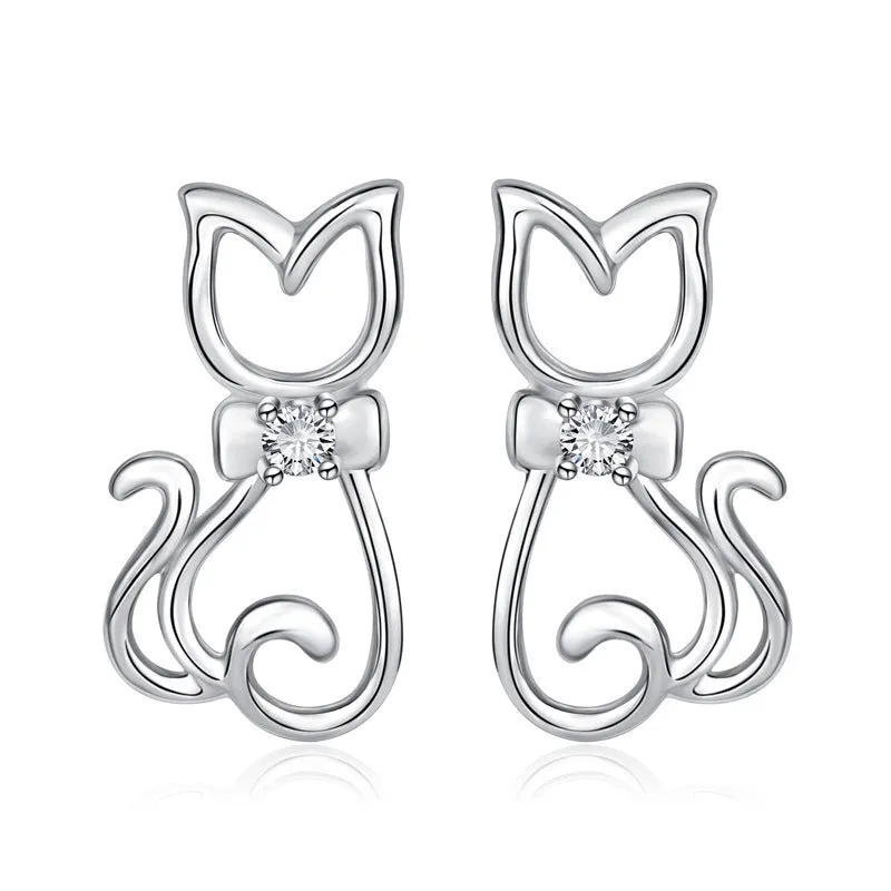 Cutie Cat Stylish Kitten Stud Earrings