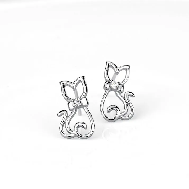 Cutie Cat Stylish Kitten Stud Earrings