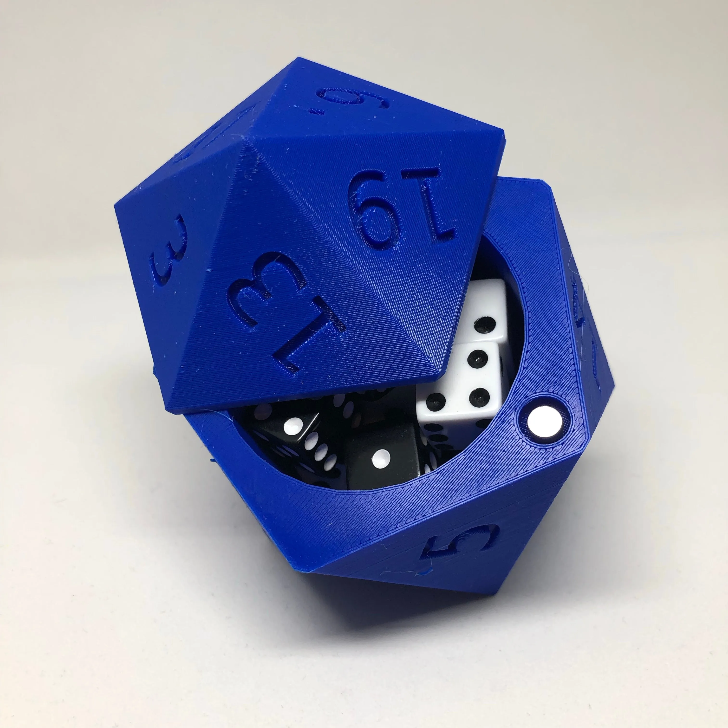 D20 Dice Case Storage Container w Magnetized Lid - Large Fits 13 D6