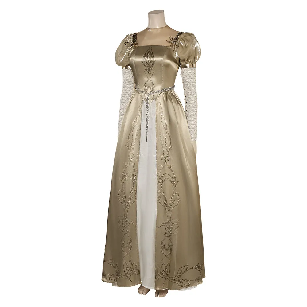 Damsel Princess Elodie Gold Gown Dress Cosplay Costume Outfits Halloween Carnival Suit