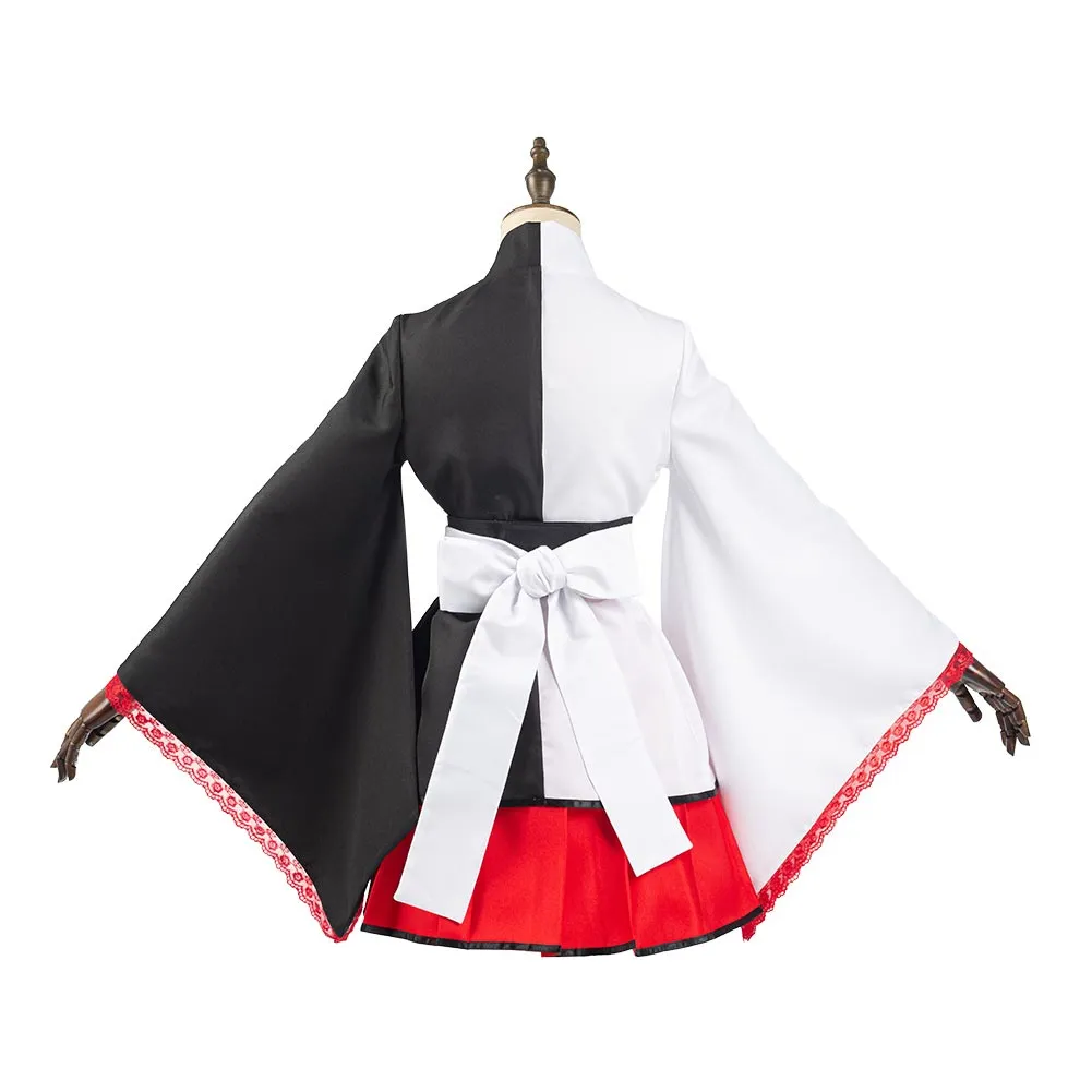Danganronpa Halloween Carnival Suit Monokuma Cosplay Costume Black White Bear Kimono Dress Outfit