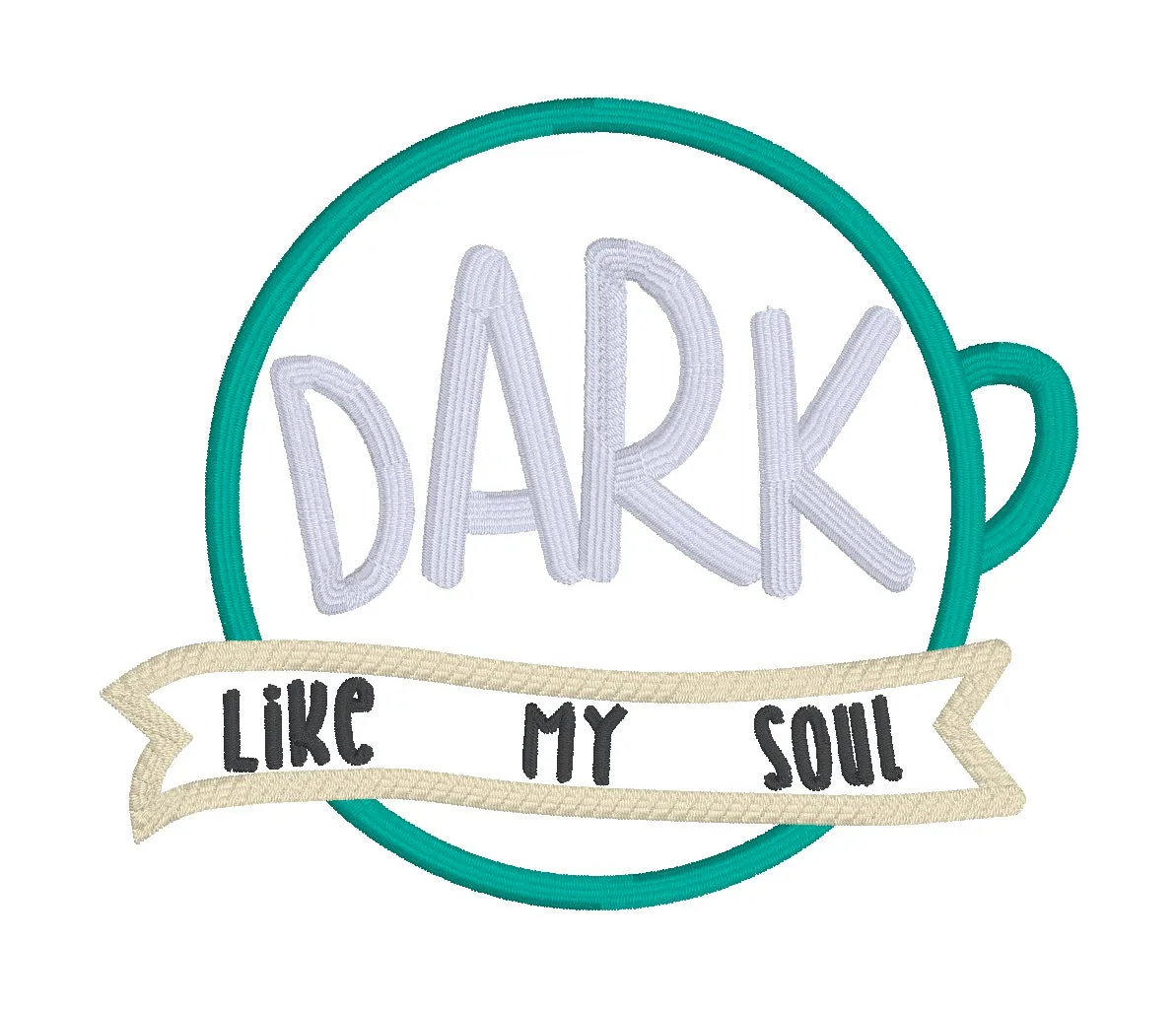 Dark Like My Soul machine embroidery design (4 sizes included) DIGITAL DOWNLOAD