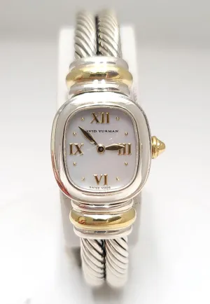 David Yurman 18k Gold & Sterling Silver Mop Cable Watch