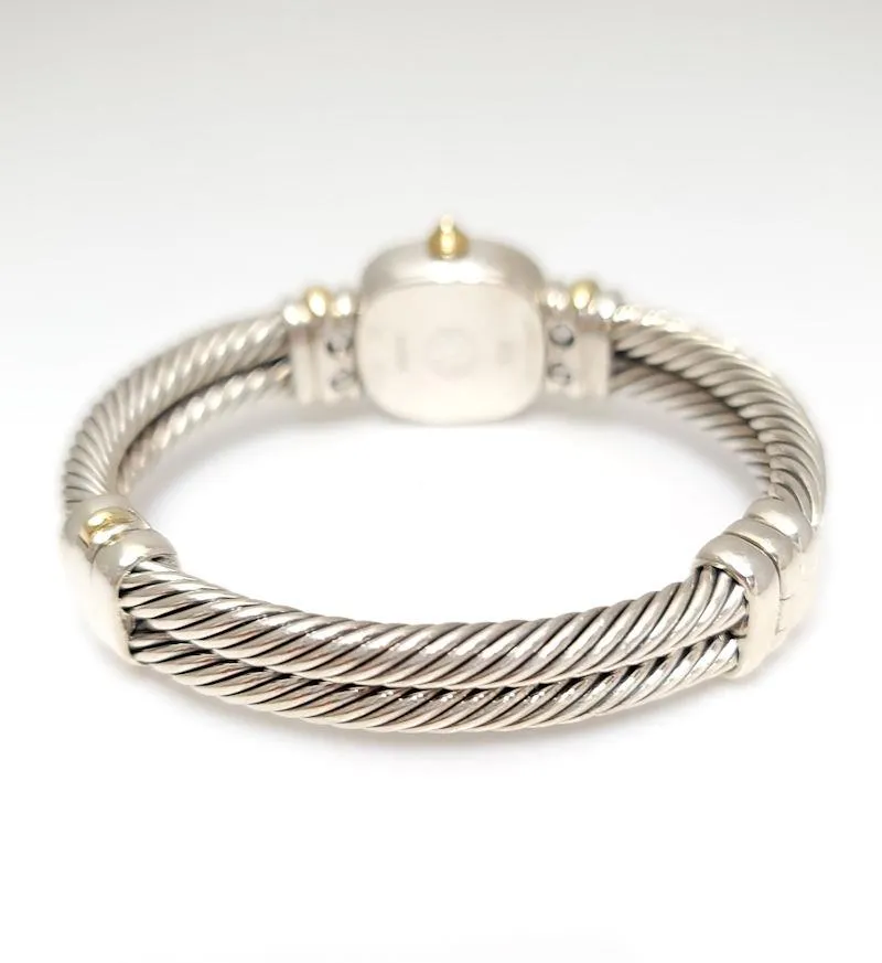 David Yurman 18k Gold & Sterling Silver Mop Cable Watch
