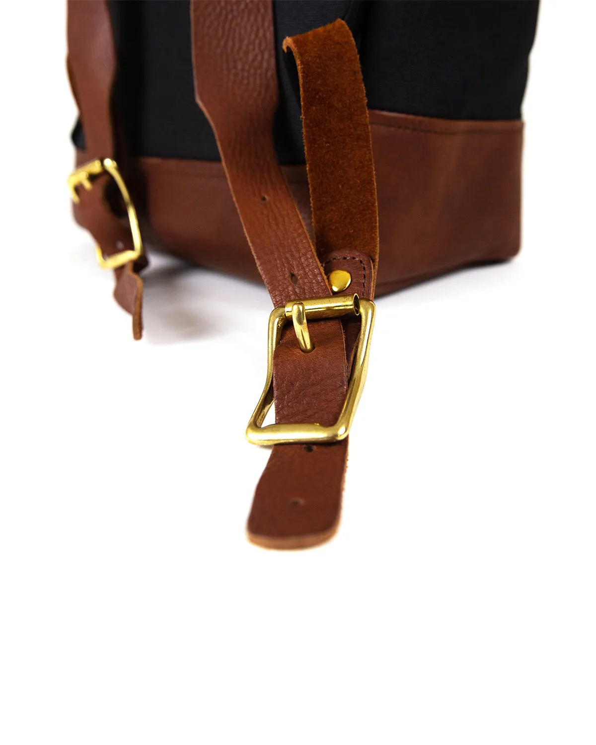 Daypack in Black with Brown Leather