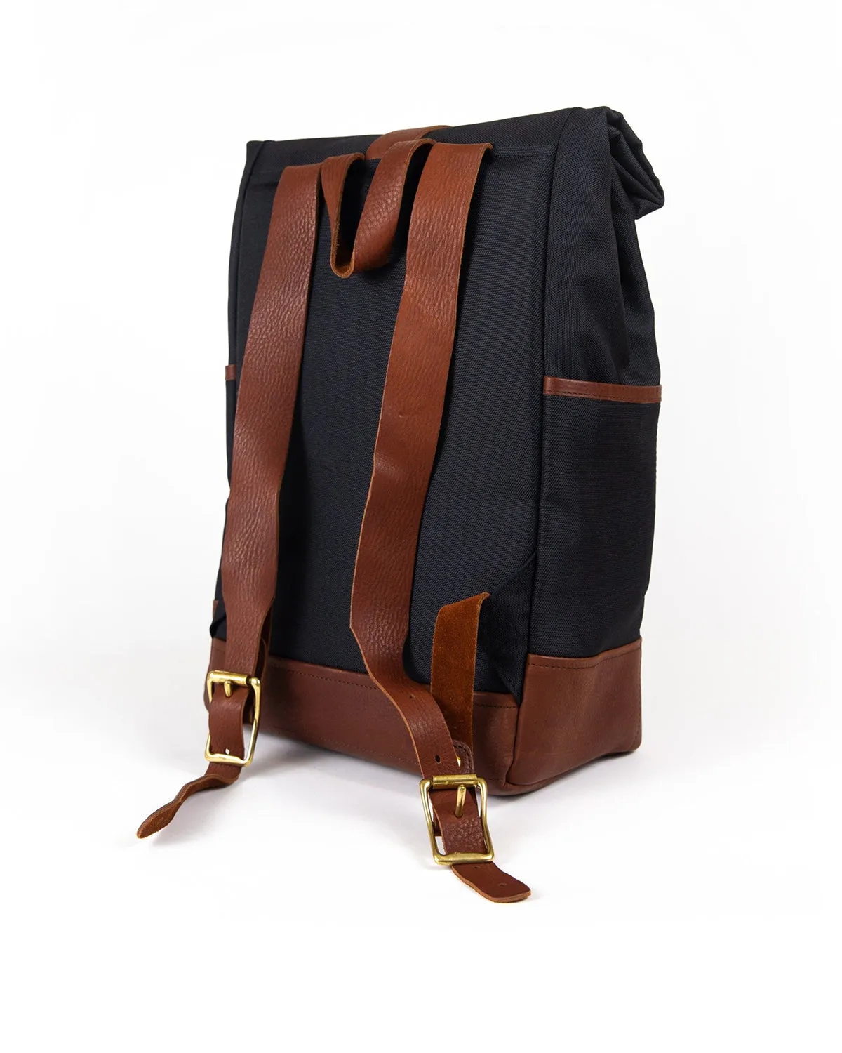 Daypack in Black with Brown Leather