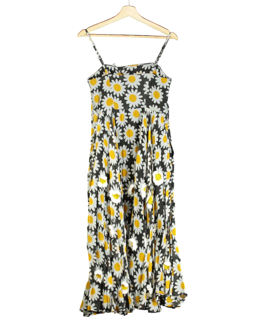 Debenhams Embellished Daisy Retro Black Fit & Flare UK 10