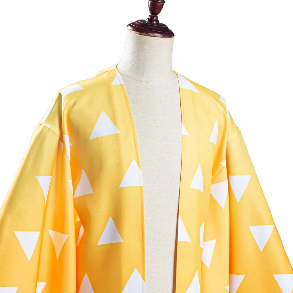 Demon Slayer: Kimetsu no Yaiba Kimono Coat Agatsuma Zenitsu Cosplay Costume