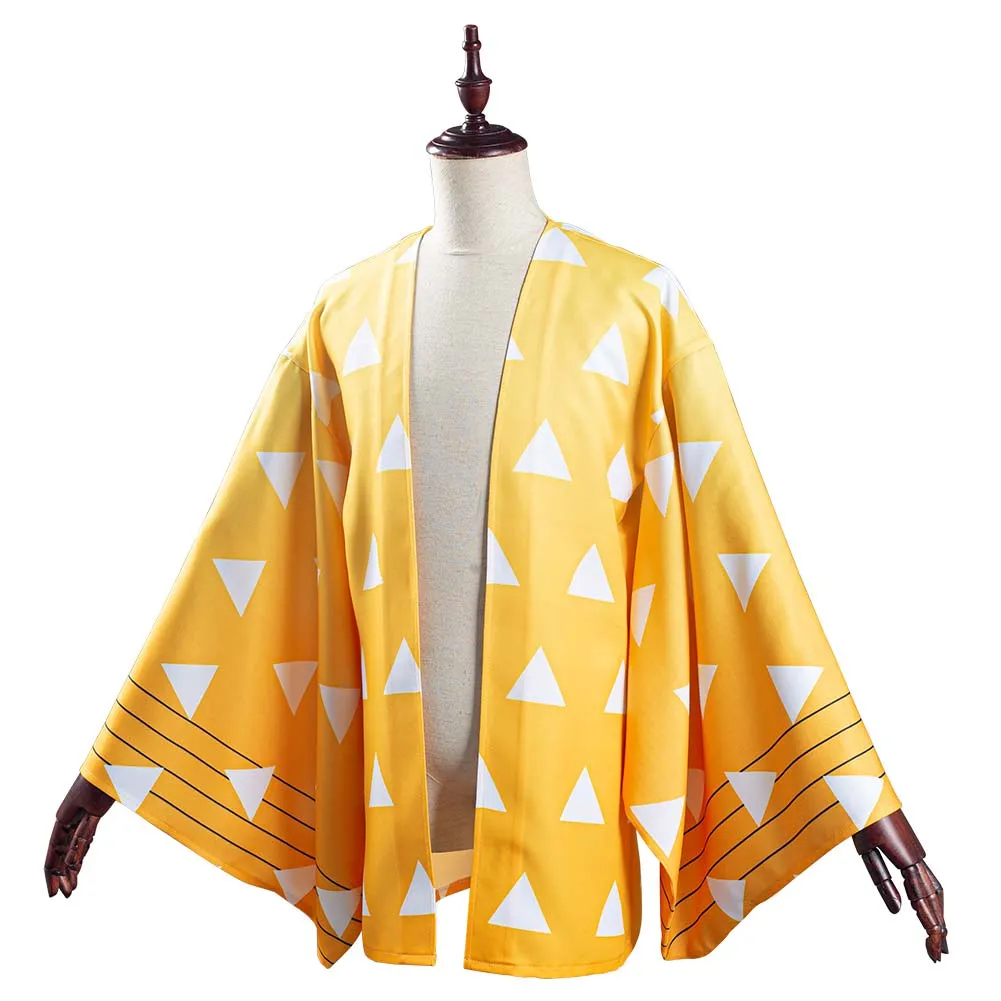 Demon Slayer: Kimetsu no Yaiba Kimono Coat Agatsuma Zenitsu Cosplay Costume