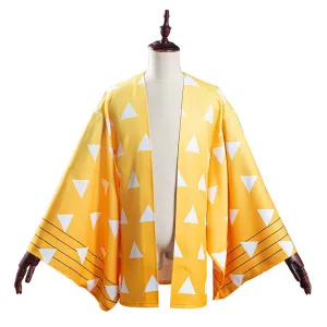 Demon Slayer: Kimetsu no Yaiba Kimono Coat Agatsuma Zenitsu Cosplay Costume