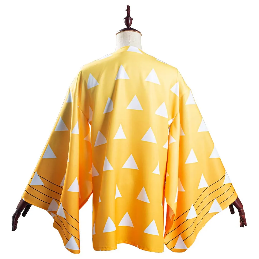Demon Slayer: Kimetsu no Yaiba Kimono Coat Agatsuma Zenitsu Cosplay Costume