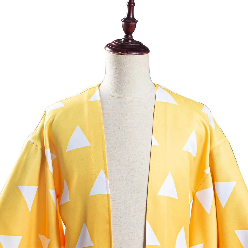 Demon Slayer: Kimetsu no Yaiba Kimono Coat Agatsuma Zenitsu Cosplay Costume
