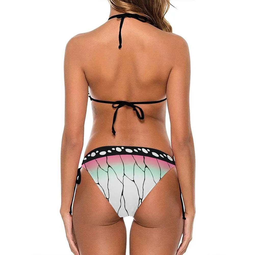 Demon Slayer Kochou Shinobu Bikni Swimsuit Two Pieces Set Cosplay Costume Outfits Halloween Carnival Suit