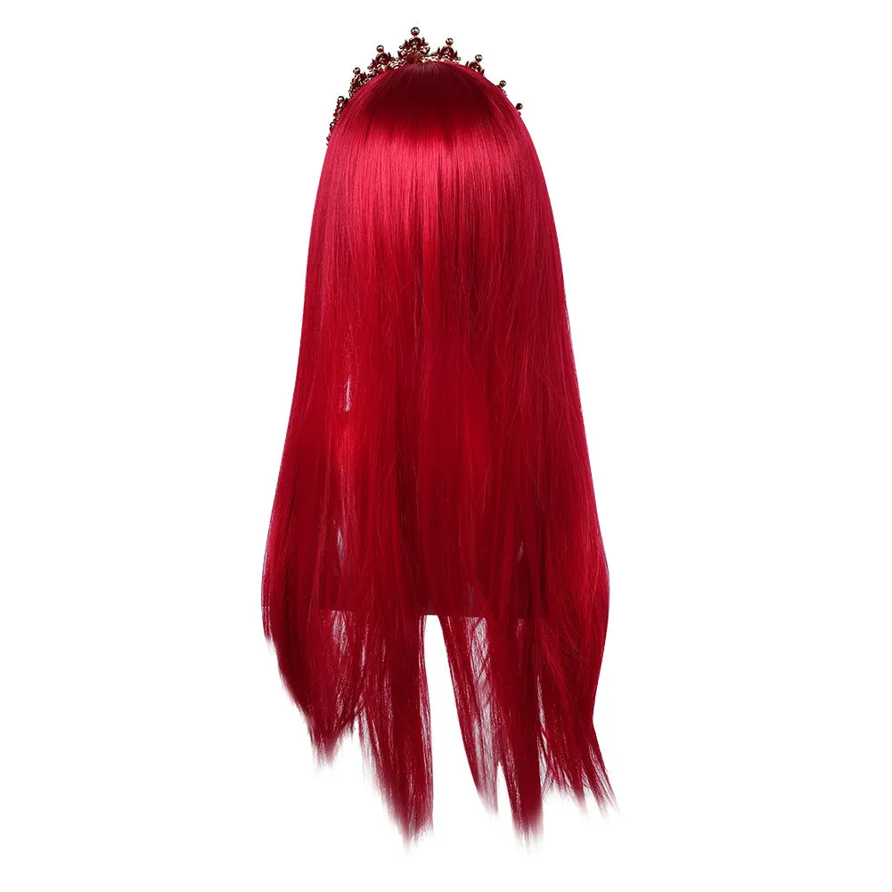 Descendants Queen of Hearts Wig Red Wig Heat Resistant Synthetic Hair Cosplay Accessories