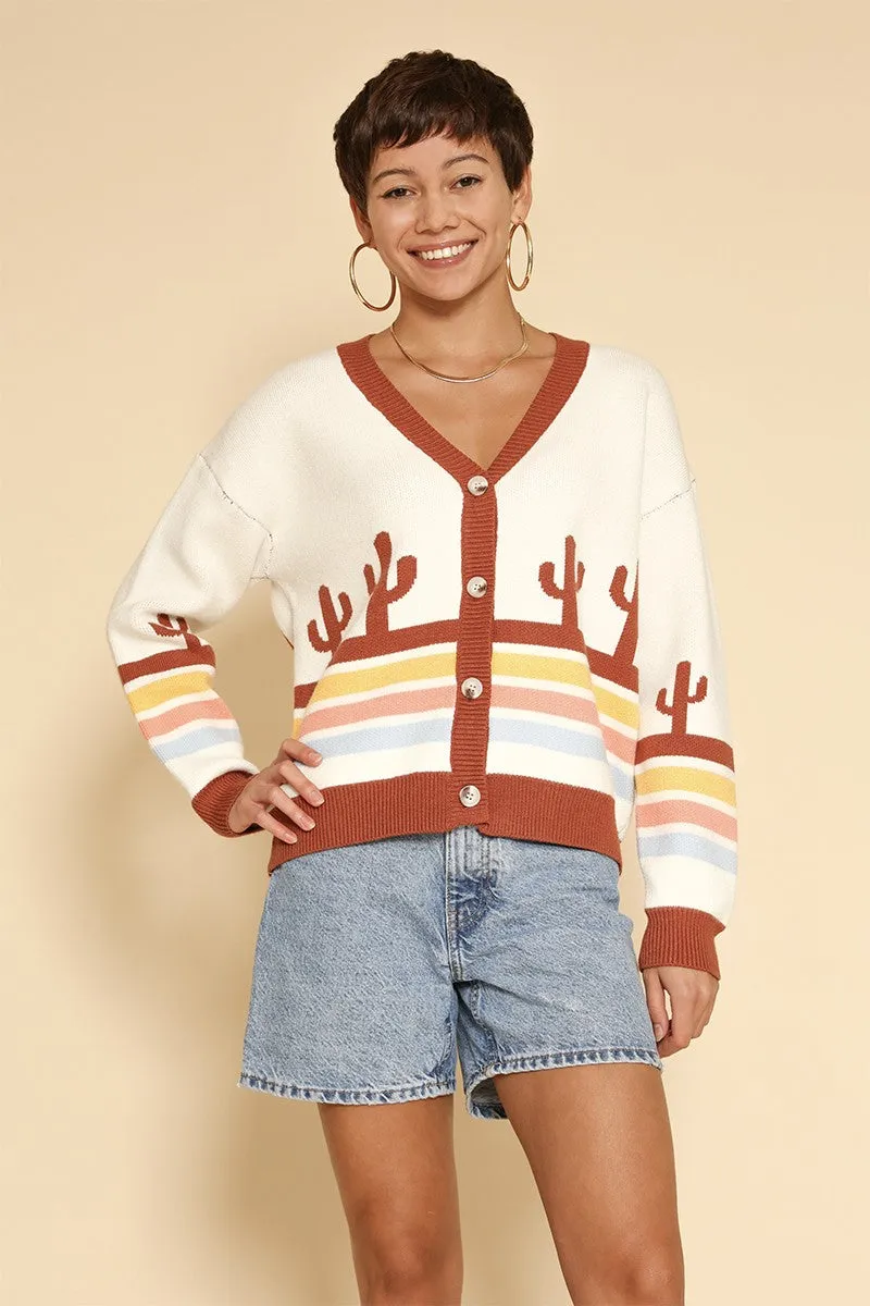 Desert retro stripe cardigan