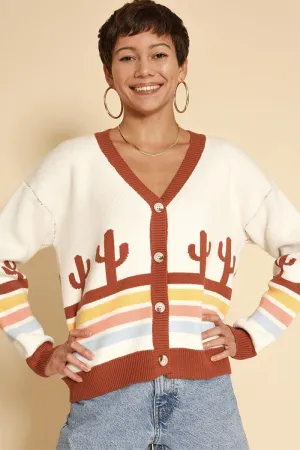 Desert retro stripe cardigan