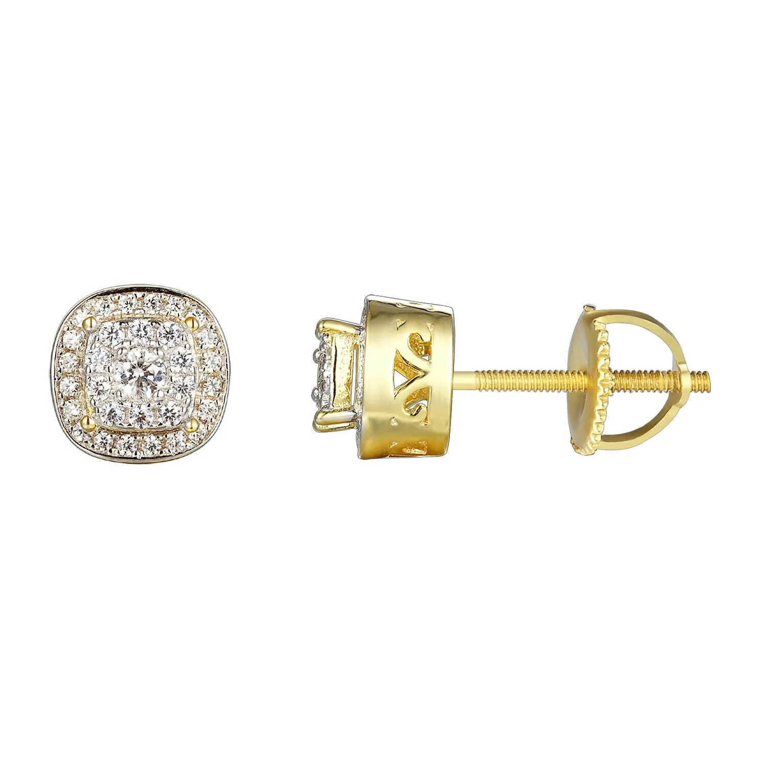 Designer Earrings Simulated Diamond Screw On