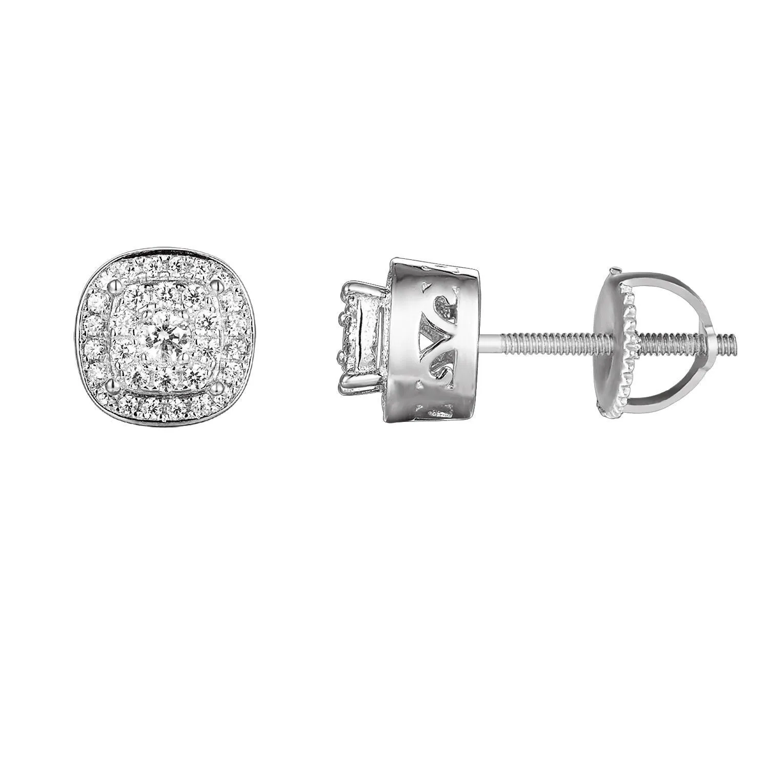Designer Earrings Simulated Diamond Screw On