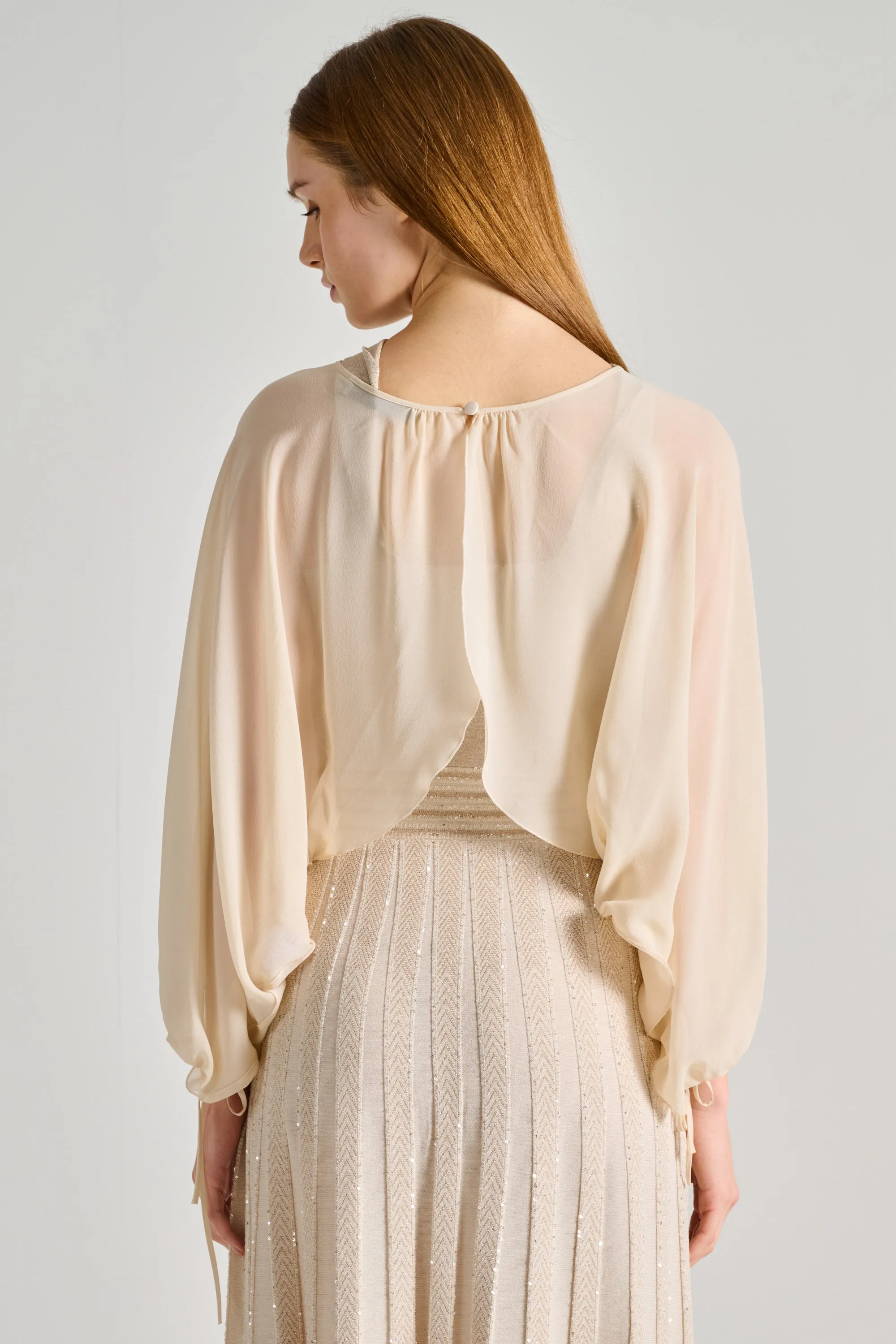 D.exterior Coprispalle Georgette Di Seta Donna