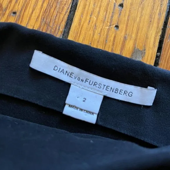 Diane von Furstenberg Women's Black Cocktail High Waist Mini Skirt.