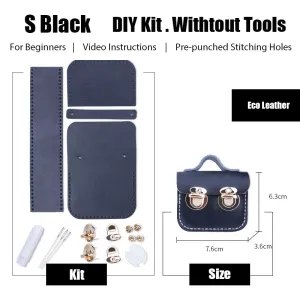 DIY Leather AirPods Case Kits DIY Leather Mini Satchel Bag Kit DIY Black Leather Projects DIY Leather Pouch Kit