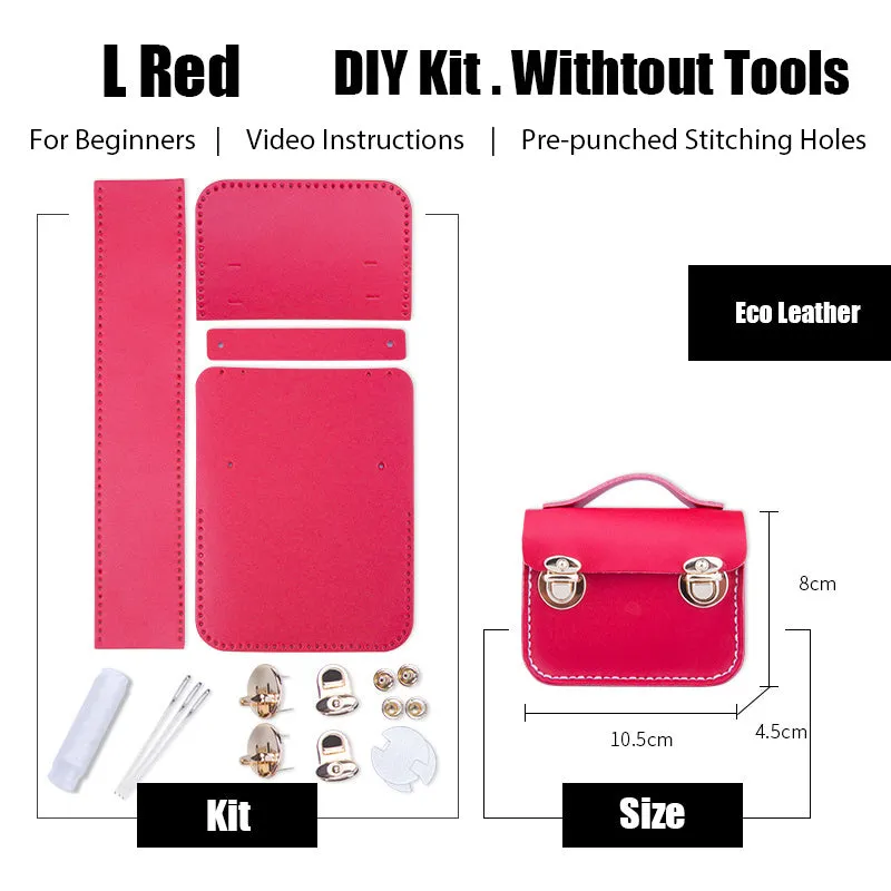 DIY Leather AirPods Case Kits DIY Leather Mini Satchel Bag Kit DIY Red Leather Projects DIY Leather Pouch Kit