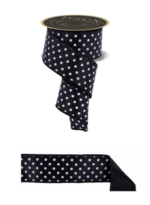 D'Lux 2.5" Small Polka Dot/Fused: Black, White (10 Yards) LX303102