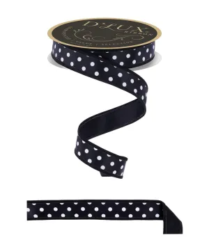 D'Lux 7/8" Small Polka Dot/Fused: Black, White (10 Yards) LX302902