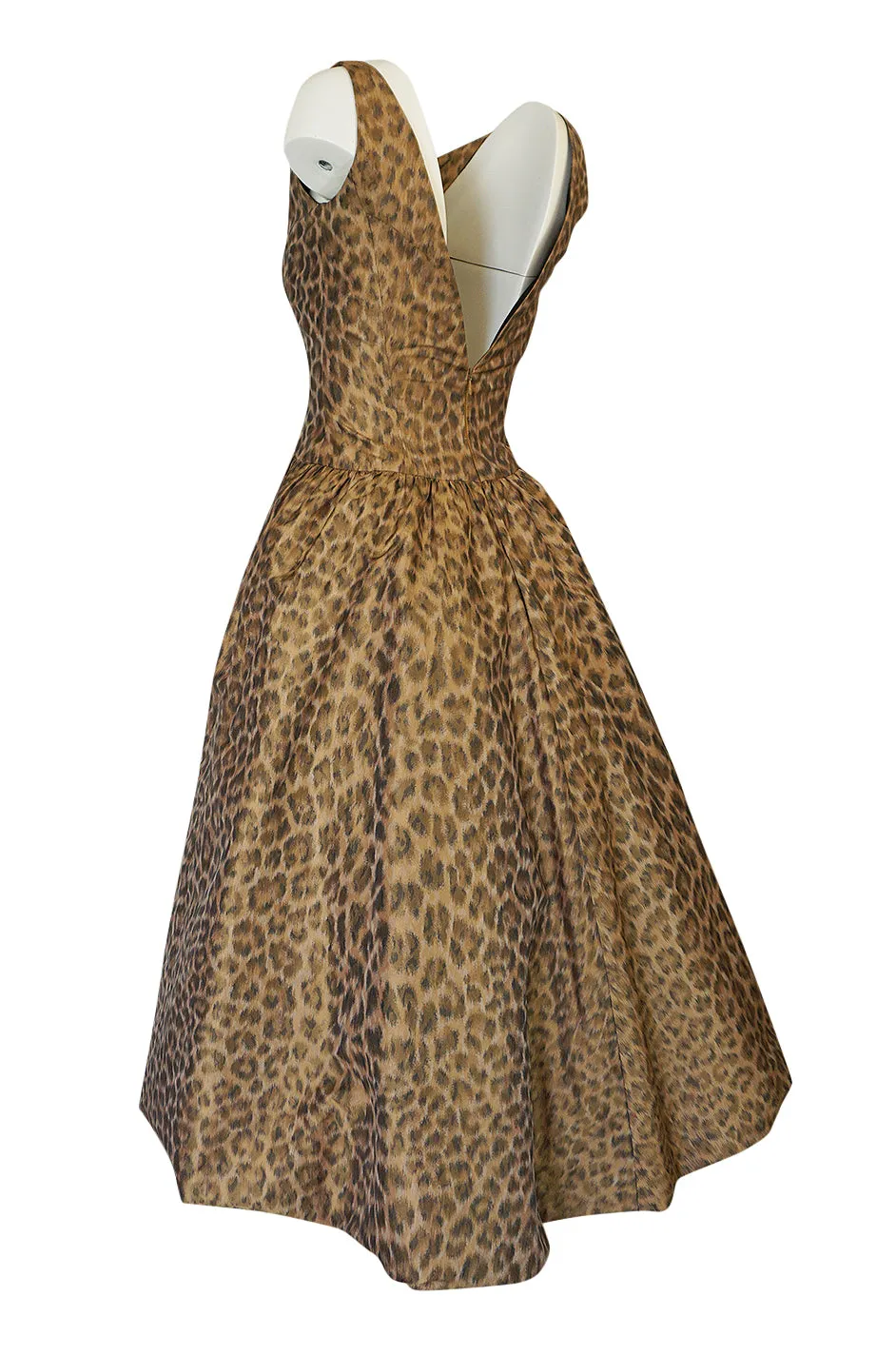 Documented 2003 Oscar de la Renta Silk Leopard Print Dress