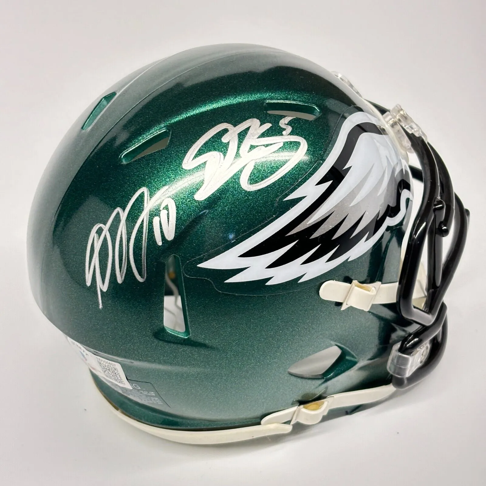 DONOVAN MCNABB & DESEAN JACKSON SIGNED PHILADELPHIA EAGLES MINI HELMET BECKETT