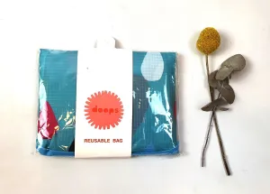 Doops acqua blue print reusable bag