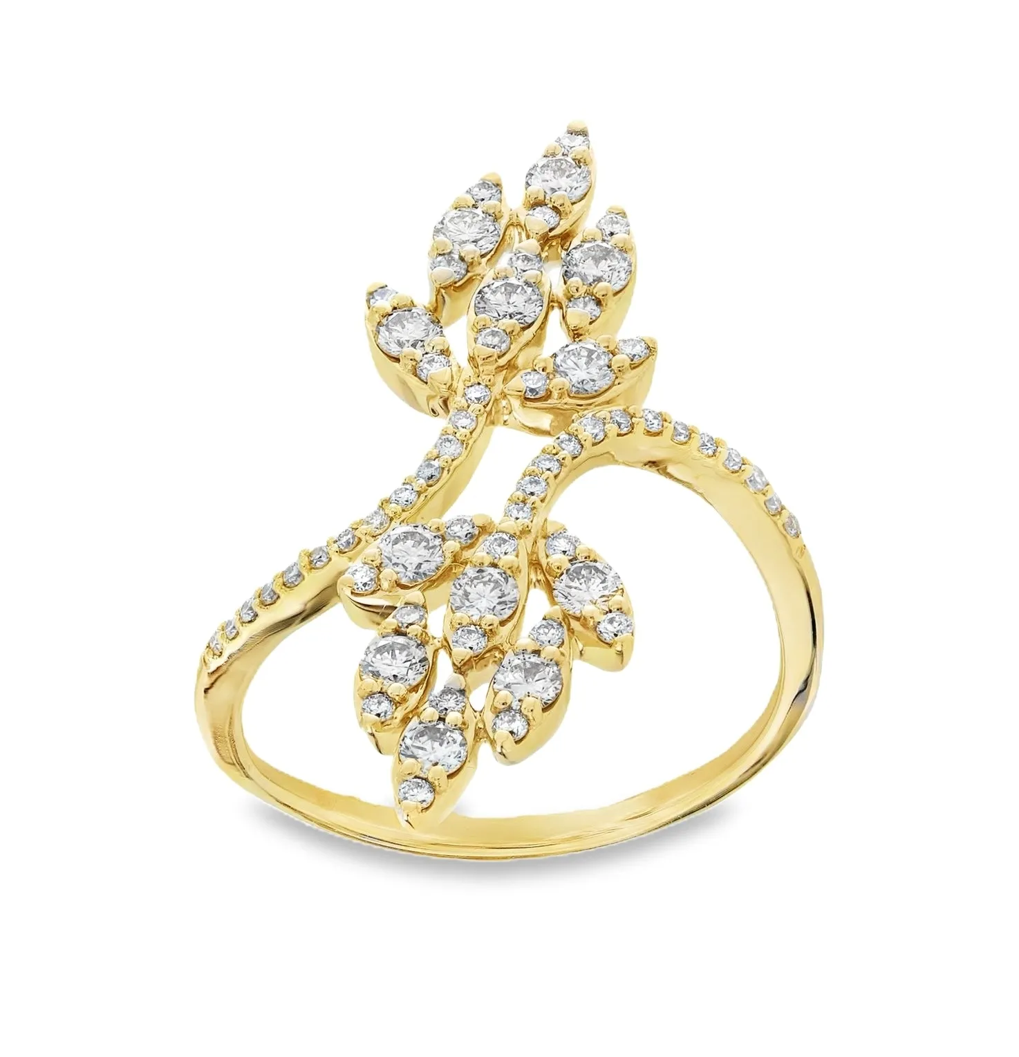 Double Leaf You and Me Diamond Ring