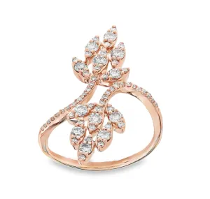 Double Leaf You and Me Diamond Ring