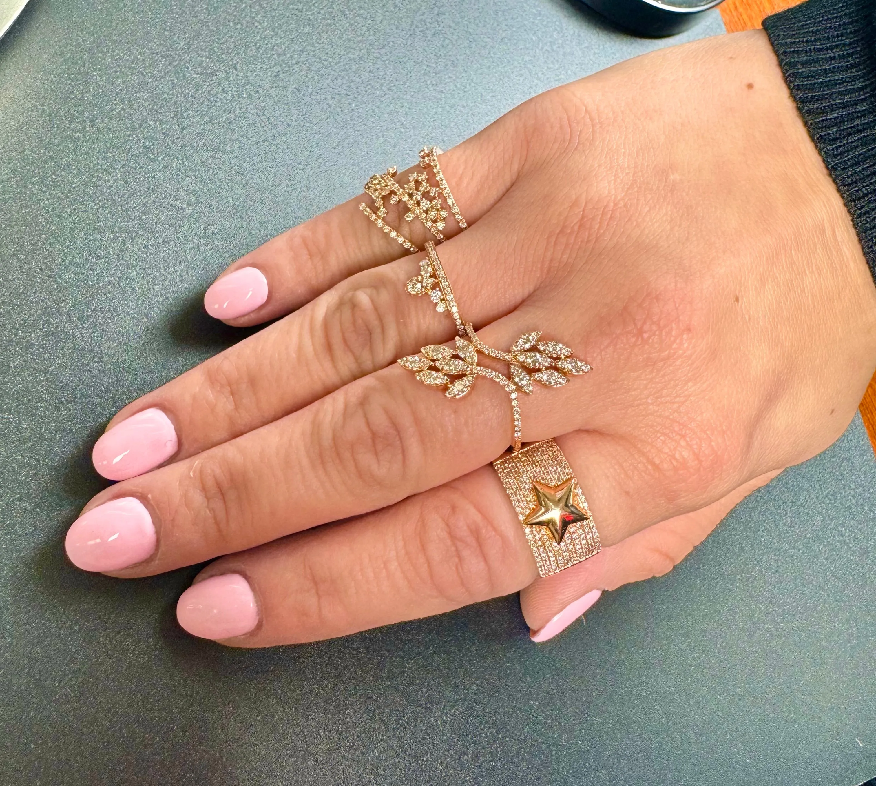 Double Leaf You and Me Diamond Ring