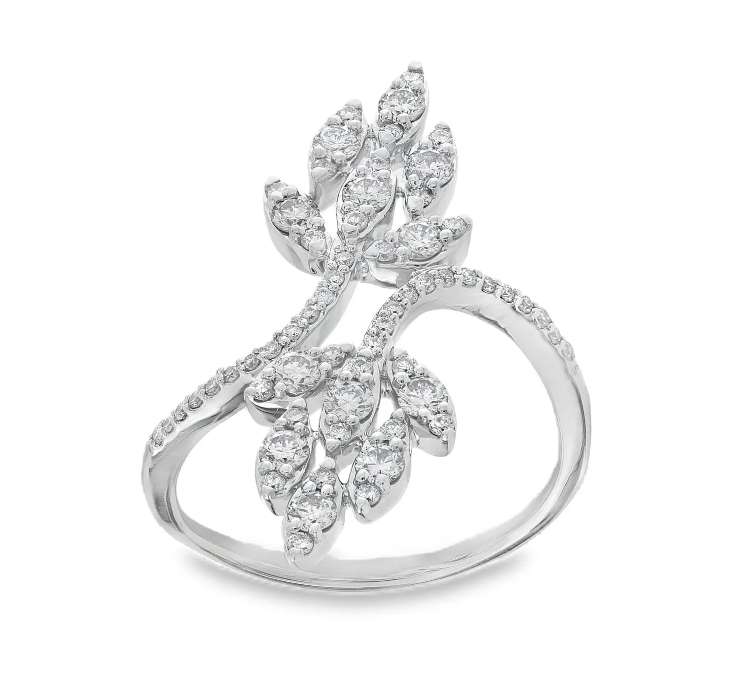 Double Leaf You and Me Diamond Ring
