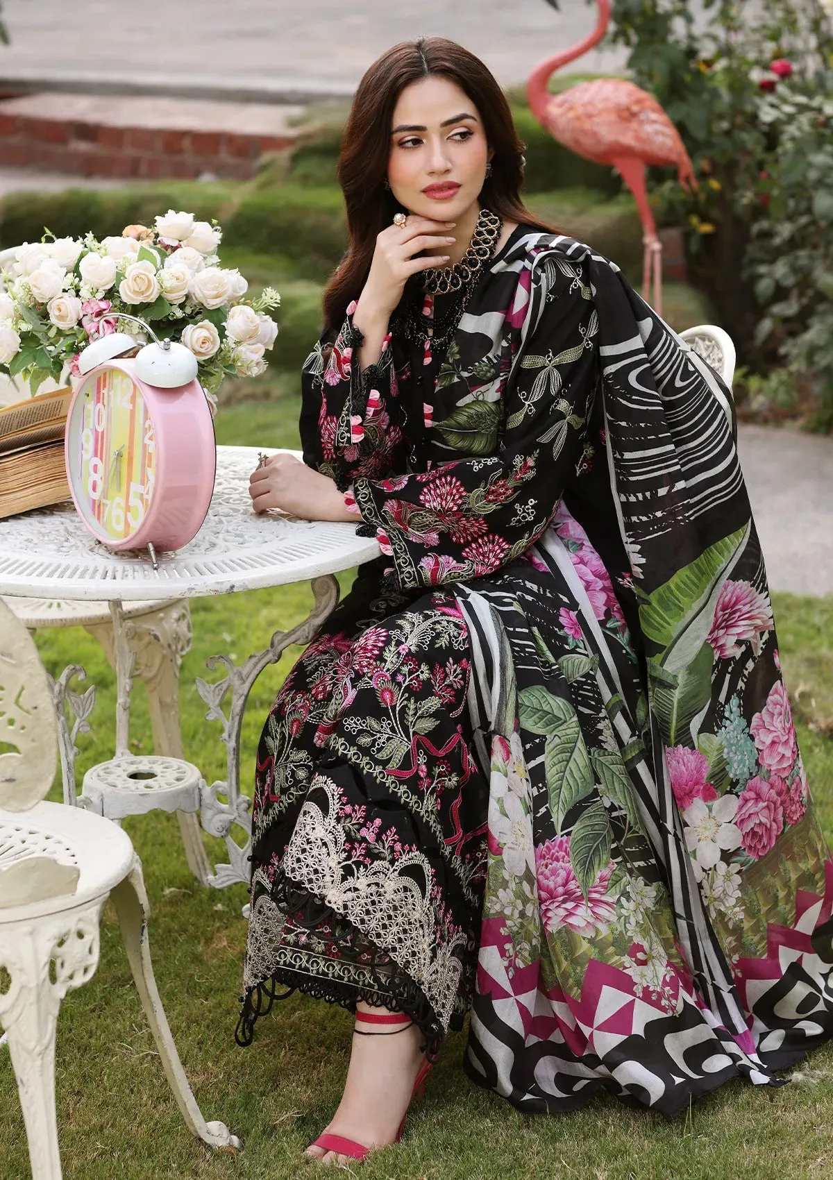 ECF-08 SHADOW |  Elaf Premium festive Chikankari collection2023