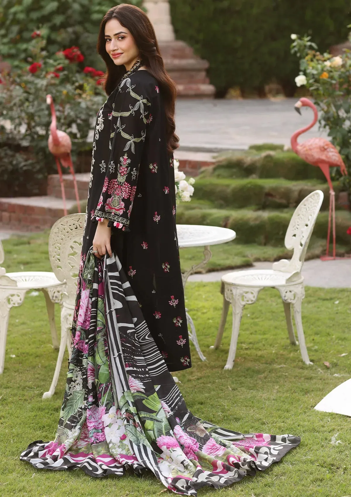 ECF-08 SHADOW |  Elaf Premium festive Chikankari collection2023