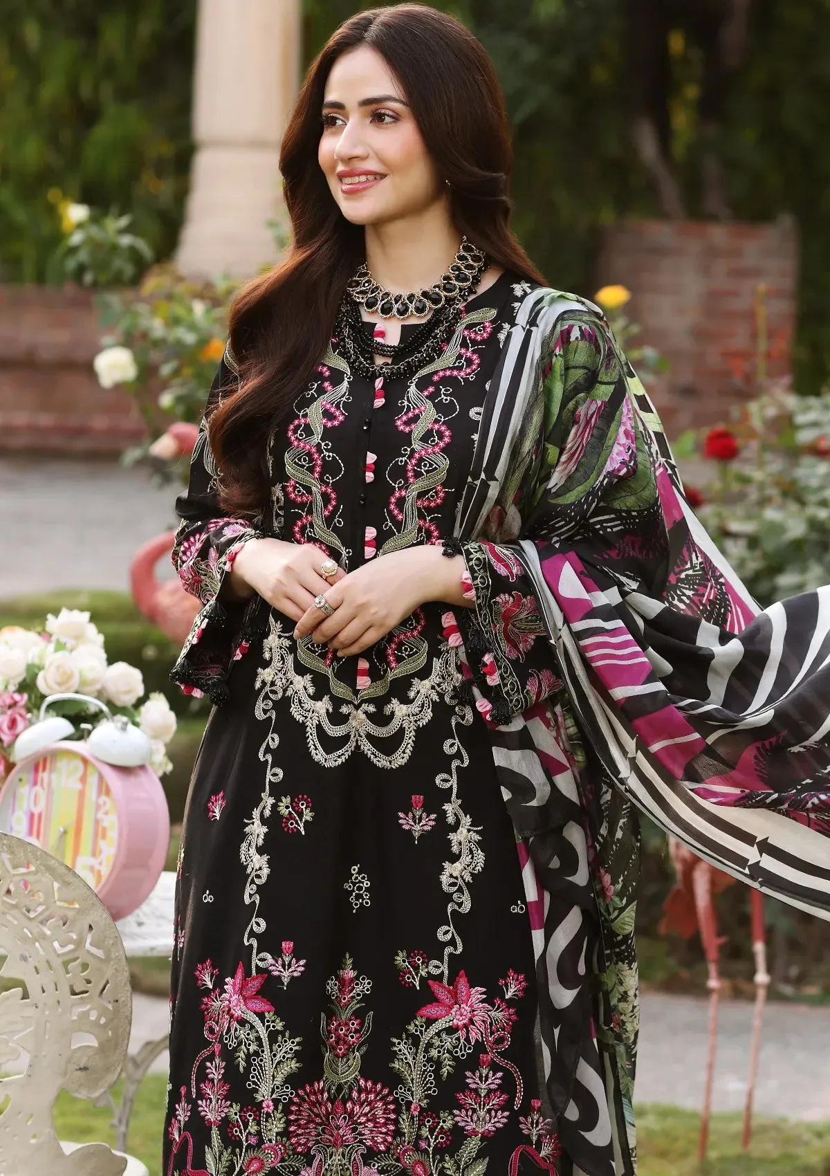ECF-08 SHADOW |  Elaf Premium festive Chikankari collection2023