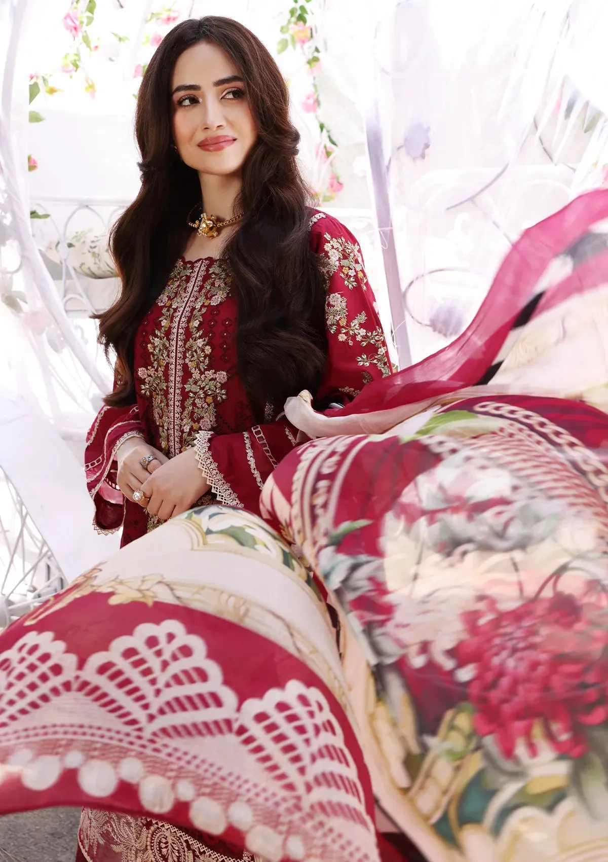 ECF-10 RED RIDING HOOD |  Elaf Premium festive Chikankari collection2023