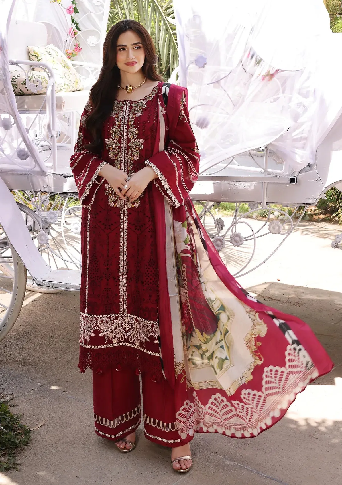 ECF-10 RED RIDING HOOD |  Elaf Premium festive Chikankari collection2023