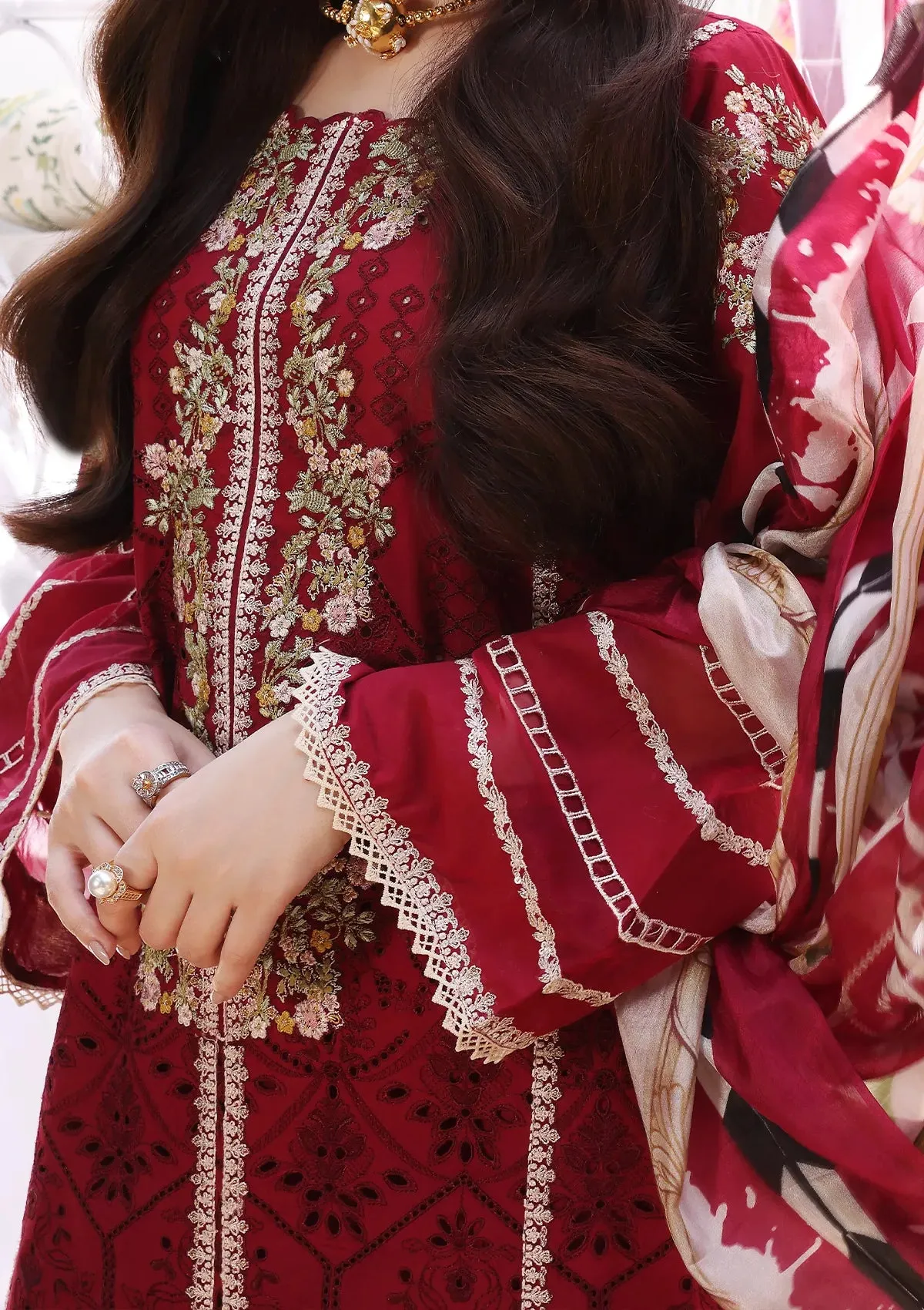 ECF-10 RED RIDING HOOD |  Elaf Premium festive Chikankari collection2023