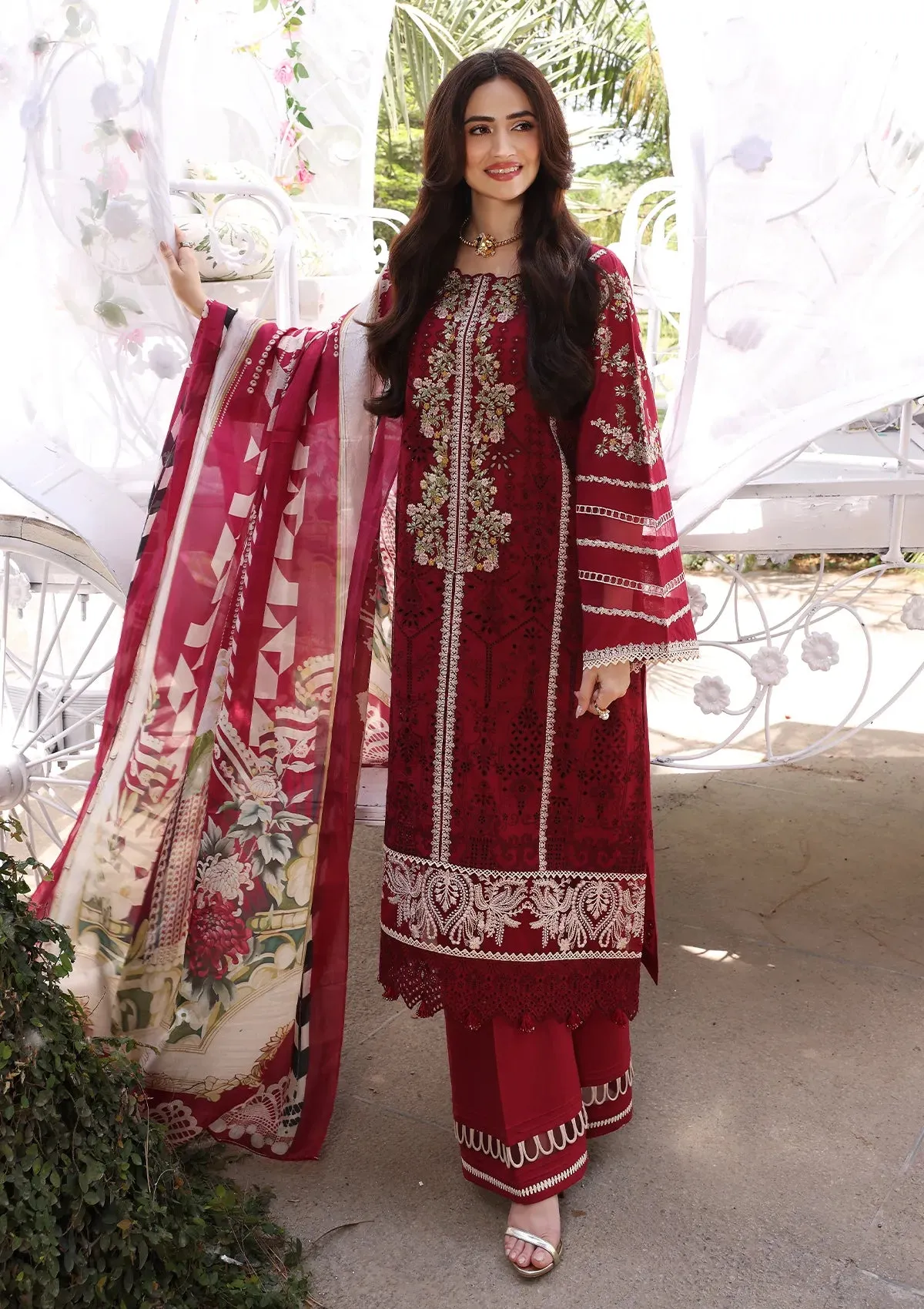 ECF-10 RED RIDING HOOD |  Elaf Premium festive Chikankari collection2023