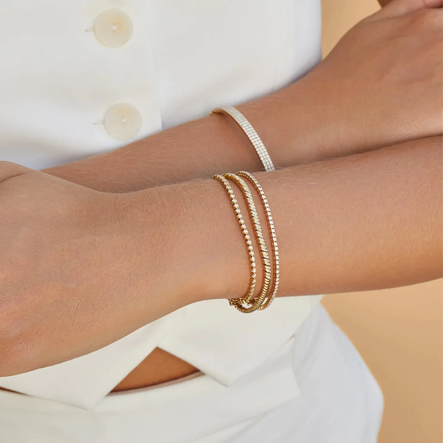 EF Collection Diamond Segment Mini Link Bracelet