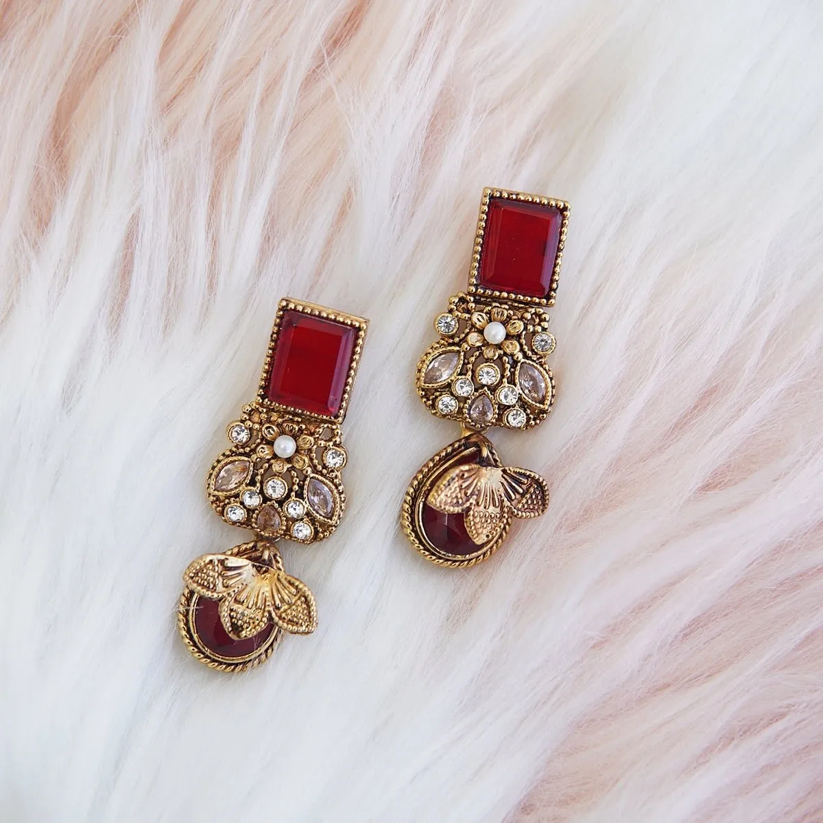 Egyptian Zevar Designer Studded Earrings