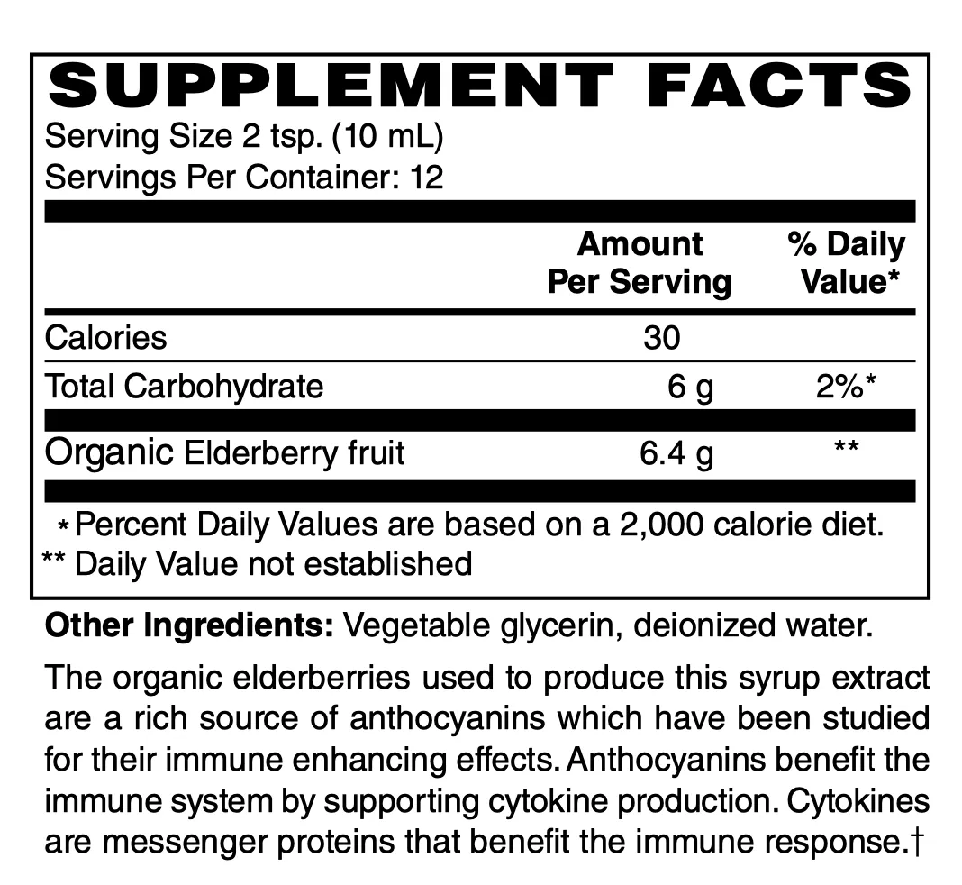 Elderberry Syrup, 4 oz