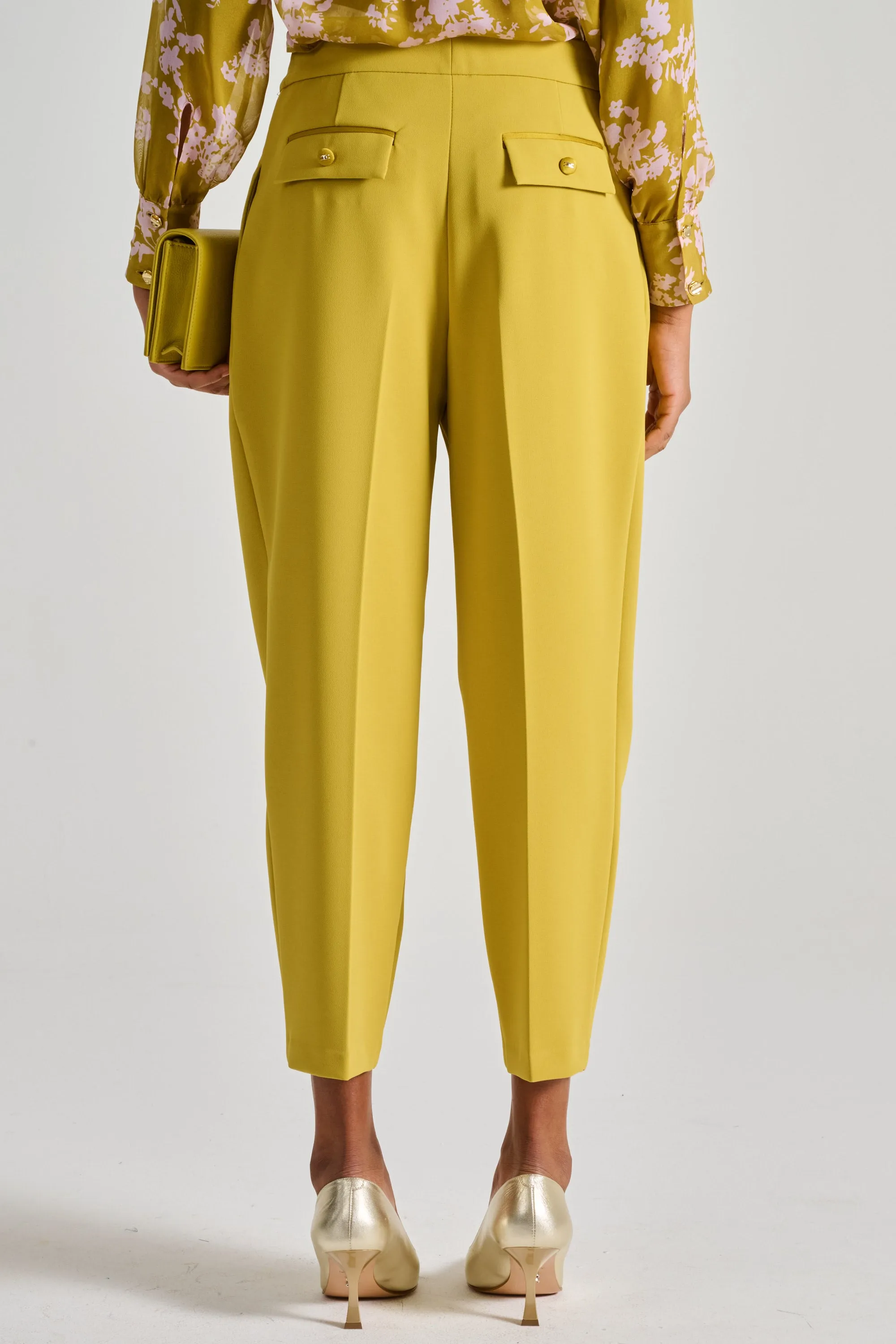 Elisabetta Franchi Pantalone Essential Giallo Donna